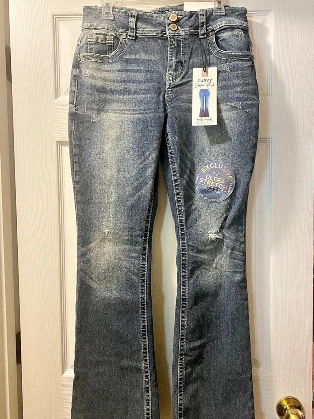 Copper Flash Curvy Mid Rise Bootcut Blue. Sz 10